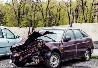 This is a picture of a car accident.